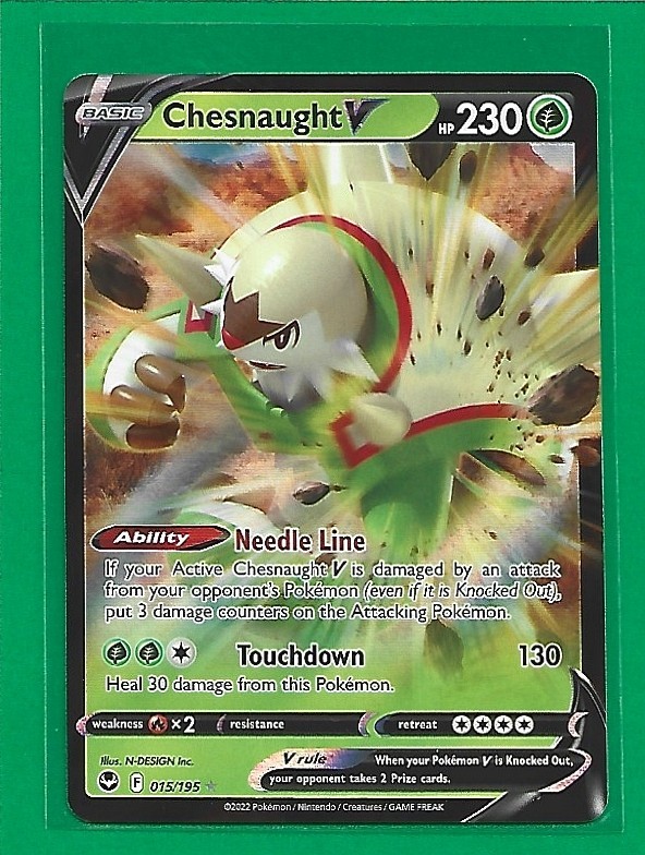 Pokémon TCG SWSH Silver Tempest Chesnaught V #15/195 Ultra Rare
