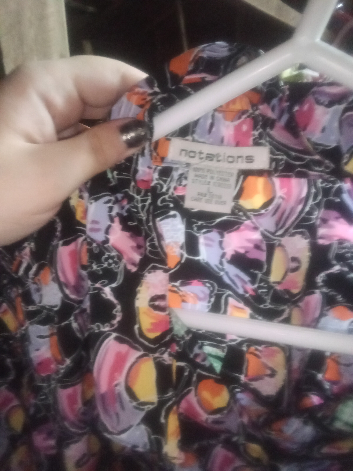 notations cropped button up large women's black m… - image 2