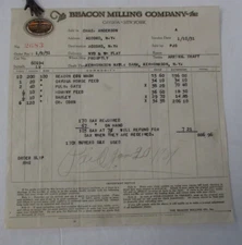 1931 BEACON MILLING COMPANY Billhead Receipt, Cayuga, NY