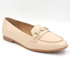 Giani Bernini Women Slip On Horse Bit Loafers Soffia Size US 5M Cream Patent