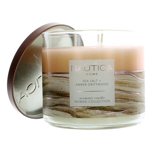 Sea Salt & Amber Driftwood Nautica 14.5oz Soy Wax Blend 3 Wick Candle JP - Picture 1 of 1