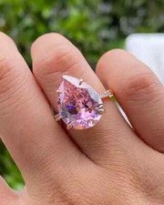 2Ct Pear Cut Lab-Created Pink Sapphire Halo Ring 14k White Gold Plated