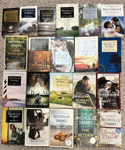 NICHOLAS SPARKS set of 21 PB Books -Notebook thru The Return