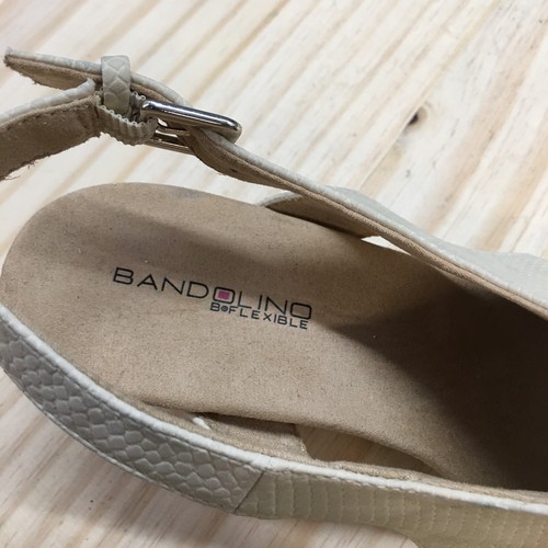 Bandolino Heels Womens 8.5 M Galatee Open Toe Wedge Slingback Beige Leather - Picture 16 of 19