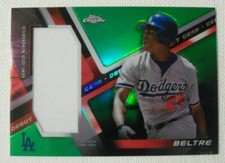 2019 Topps Chrome Rookie Debut Gear Relic Green Adrian Beltre Dodgers /99
