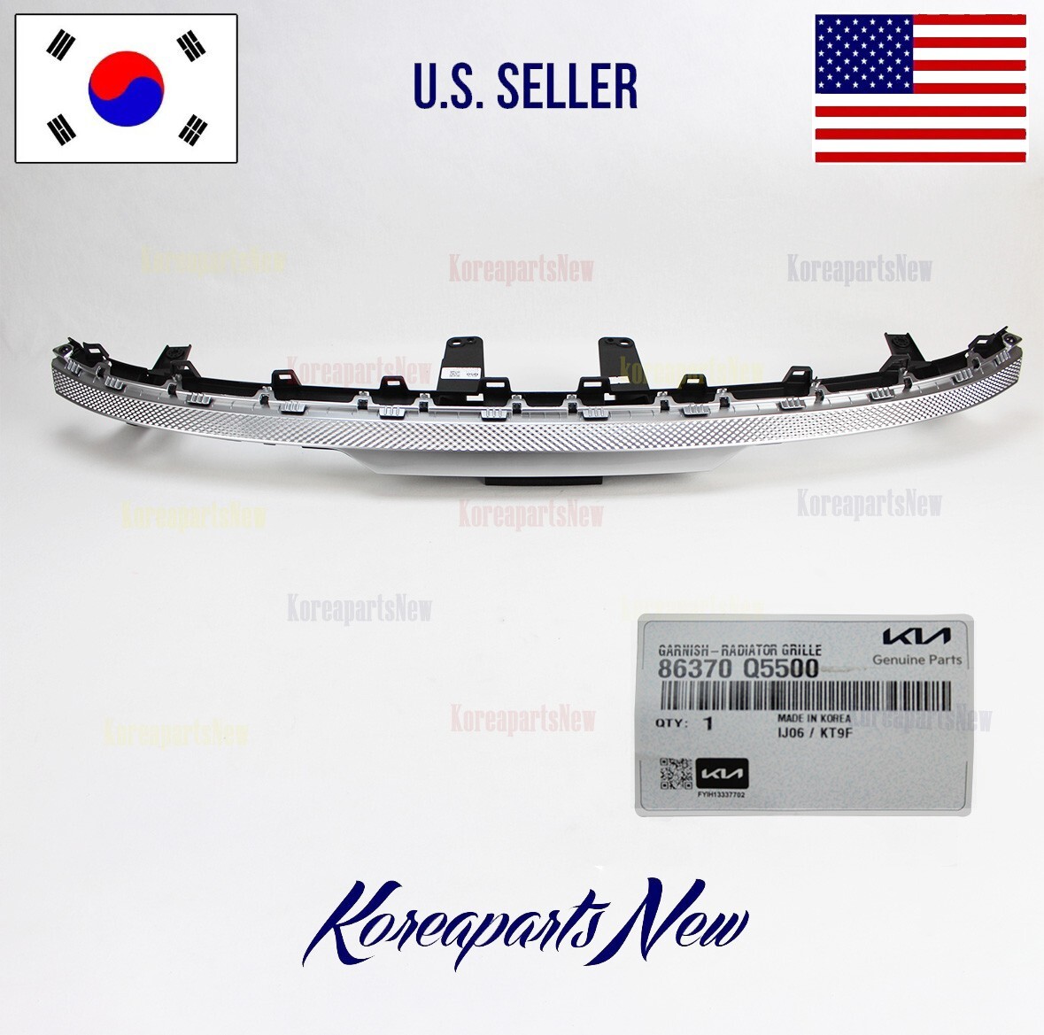 FRONT Bumper Grille UPPER Trim Bezel 86370Q5500 ⭐OEM⭐ Kia Seltos 