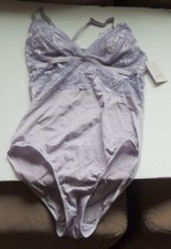 Auden Lace Bodysuit Womens Small Stretch Adjustable Strap Purple violet lace