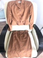 Thierry Mugler Skirt Suit sz 38 - Brown - Suede Like Material
