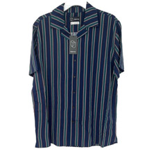 ORIGINAL USE STRIPED SHORT SLEEVE BUTTON DOWN MEDIUM