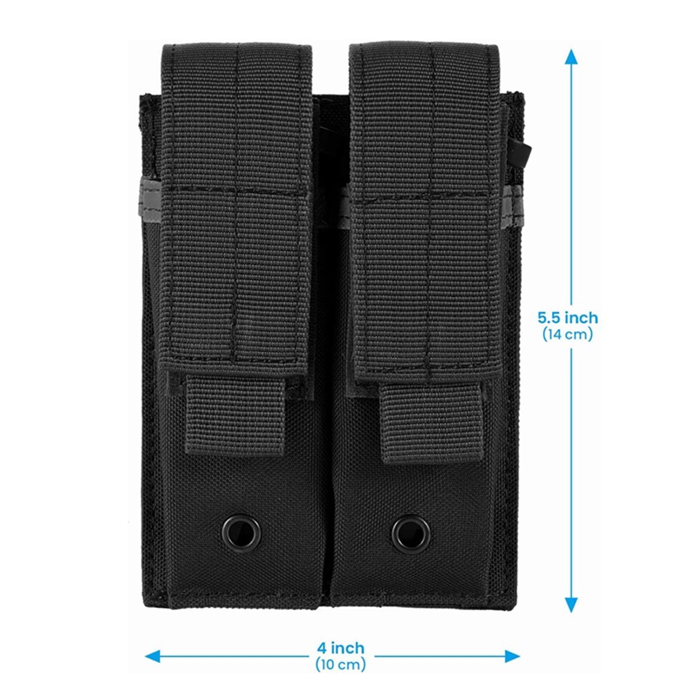 Tactical Nylon Double Magazine Holster Pouch – Molle Compatible, Ambidextrous, Fits Glock 9mm/.40/.45