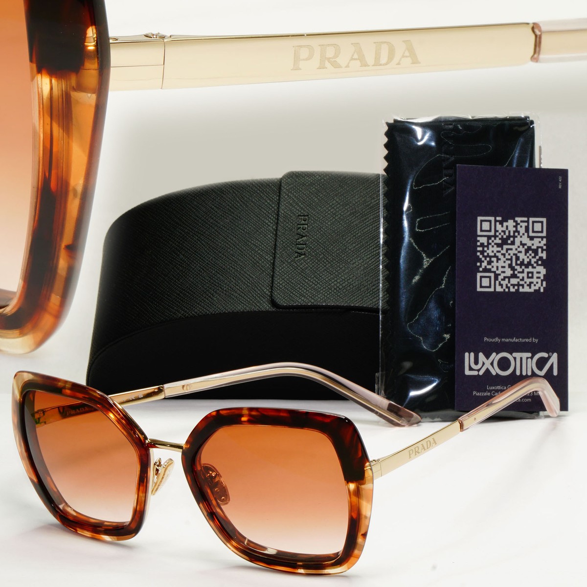 Prada Caramel Tortoise Sunglasses PR53YS New Prada PR 23YS XS (51 - 19) with Brown lenses and Tortoise  main image 4