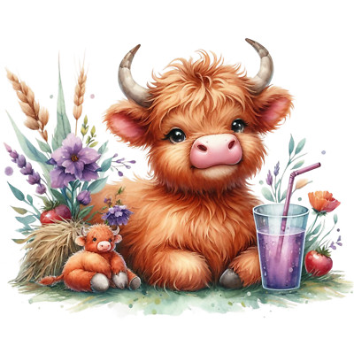 XXL18x18cm car sticker transparent highland cow weatherproof vinyl sticker