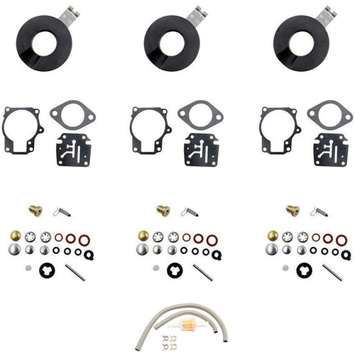 3 X Carburetor Carb Rebuild Repair Kit W/ Float For Johnson - Foto 9