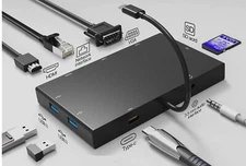 USB Type C Hub 8-in-1 Adapter with Ethernet Port 4K HDMI VG USB 3.0 Port SD 