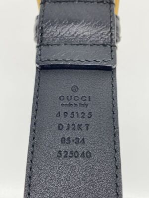 GUCCI グッチ　ベルト　BEE &スター　495125 GUCCI Belts Bee Star Leather Black Total Pattern Mens 495125