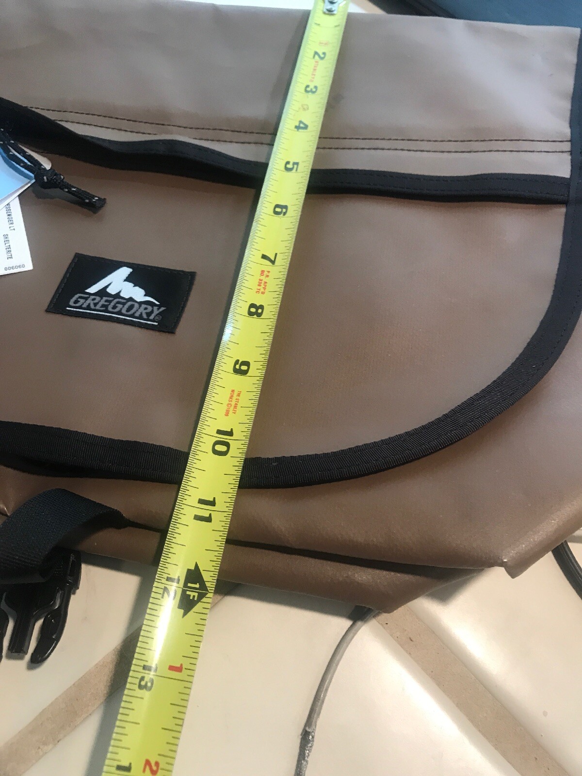 NWT Gregory Vinyl Messenger LT Bag Carry All Brown Shoulder Made in USA
