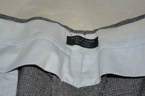 Vintage New Old Stock Wool Gray Plaid Pants Trousers 100% Wool Flat Front 38 29 - Picture 9 of 24