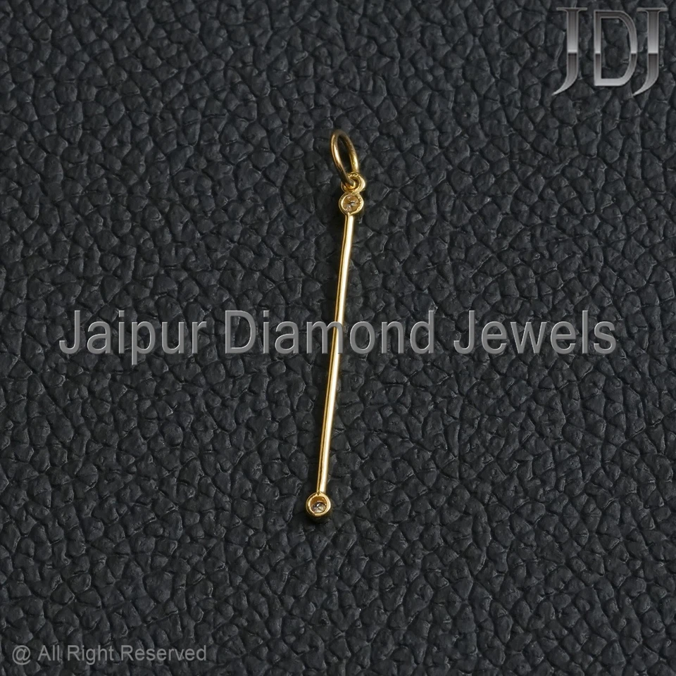 Colgante colgante de regalo de joyería unisex de plata 925 con diamantes pavé natural Foto 2 de 4