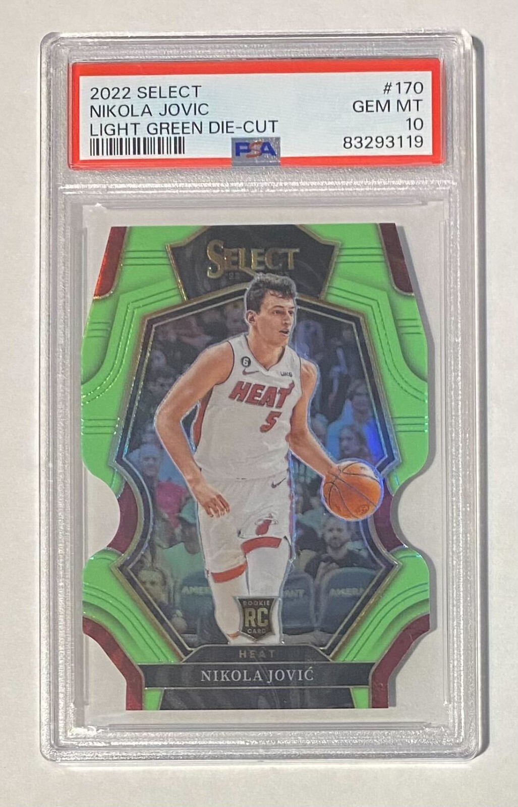 2022 Panini Select NIKOLA JOVIC /49 Light Green Die Cut PSA 10 #170 Rookie RC