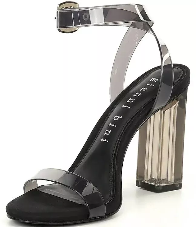 Clear block heels size 11 sale