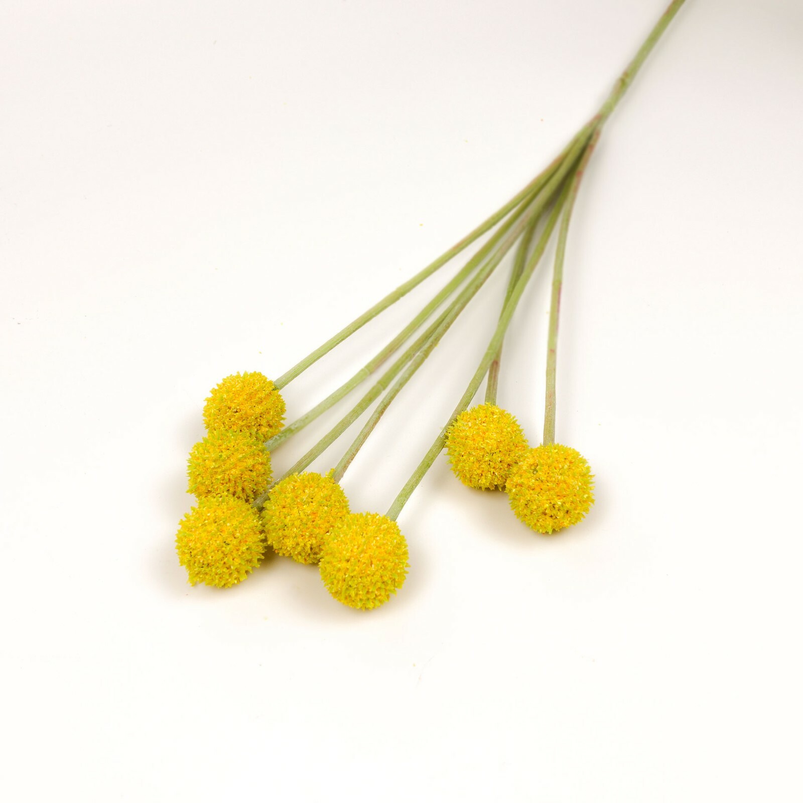 7 Heads Billy Button Spray Yellow 62cmH Artificial Flowers DIY Flower