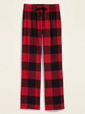 NWT Old Navy Patterned Flannel Pajama Sleep Pants Red Buffalo Plaid Women L XL