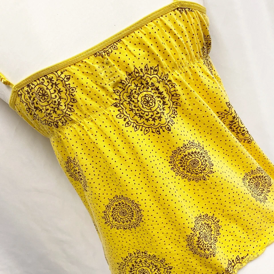 Top de pijama con estampado de mandala boho amarillo Buttercup talla XS Foto 4 de 4