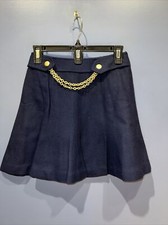 Jr 9-10 Vintage Navy School Girl Skirt, 1960  s Mod GOGO, Peerless 100 Wool