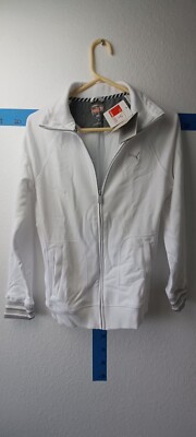 Puma TD7520 Full Zip Sweat Jacket CLEVER DRY TECH 2.1 sz M, White NWT