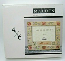 Malden Mom Picture Frame Ceramic Impressions Holds 4 X 6 Photo New