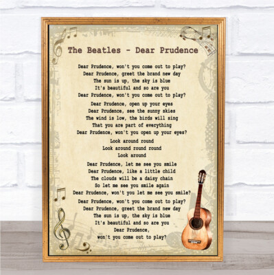 Dear Prudence Liedtext Vintage Zitat Druck