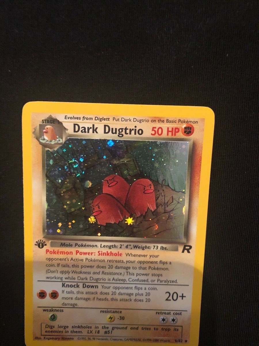 DARK DUGTRIO 6/82 1ST EDITION TEAM ROCKET SET HOLO RARE POKEMON