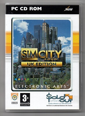 Vintage Electronic Arts SIM City 3000 UK Edition PC CD-ROM Spiel 1 Disks Cert 3+