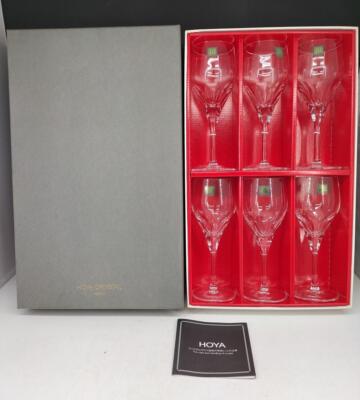 HOYA Crystal 6-sided Q-cut wine glass 6 pieces | eBay