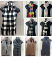 Winter Warm Cashmere Feel 100% Women Men Scarf Plaid Check Pashmina Wrap HOT
