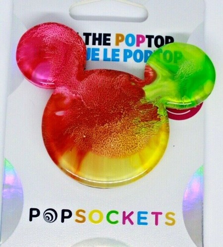 Tie Dye Mickey Phone Grip - Swap Tops to Change Designs TOP ONLY Minnie Rainbow - 第 2/3 張圖片