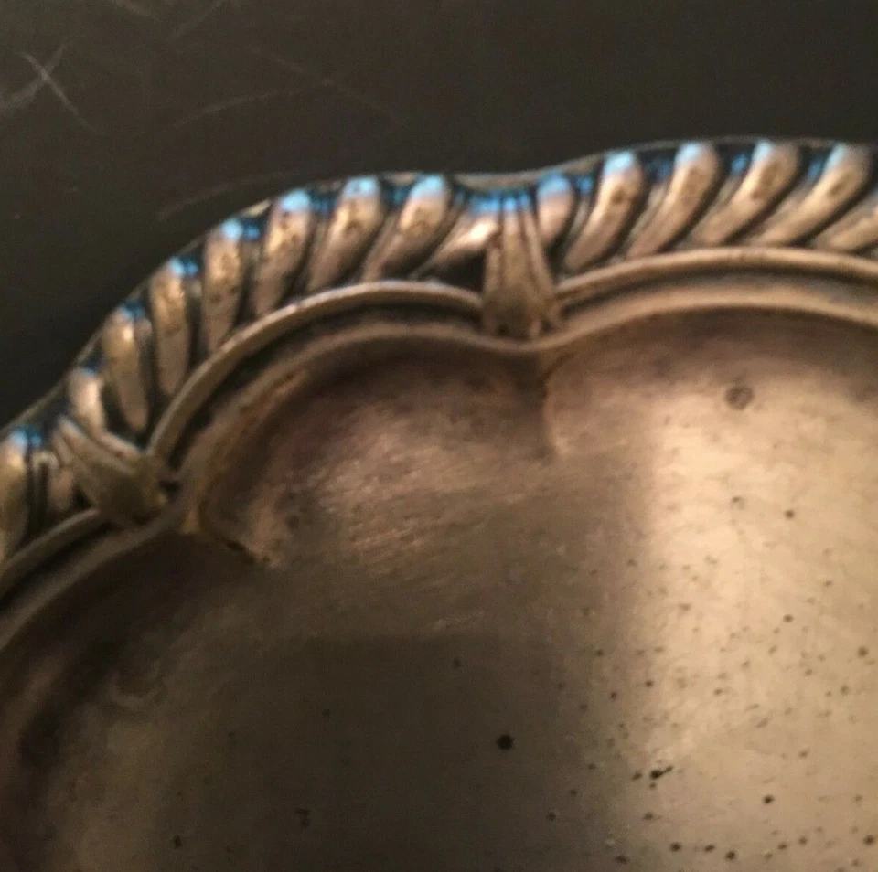 Небольшой круглый серебряный поднос для безделушек Gorham Co. 050 Silver S. The Gerlach Mark - Изображение 3 из 4