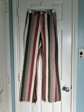 YMI High Rise Flare Mauve Multi Striped Raw Hem Jeans size 5/27