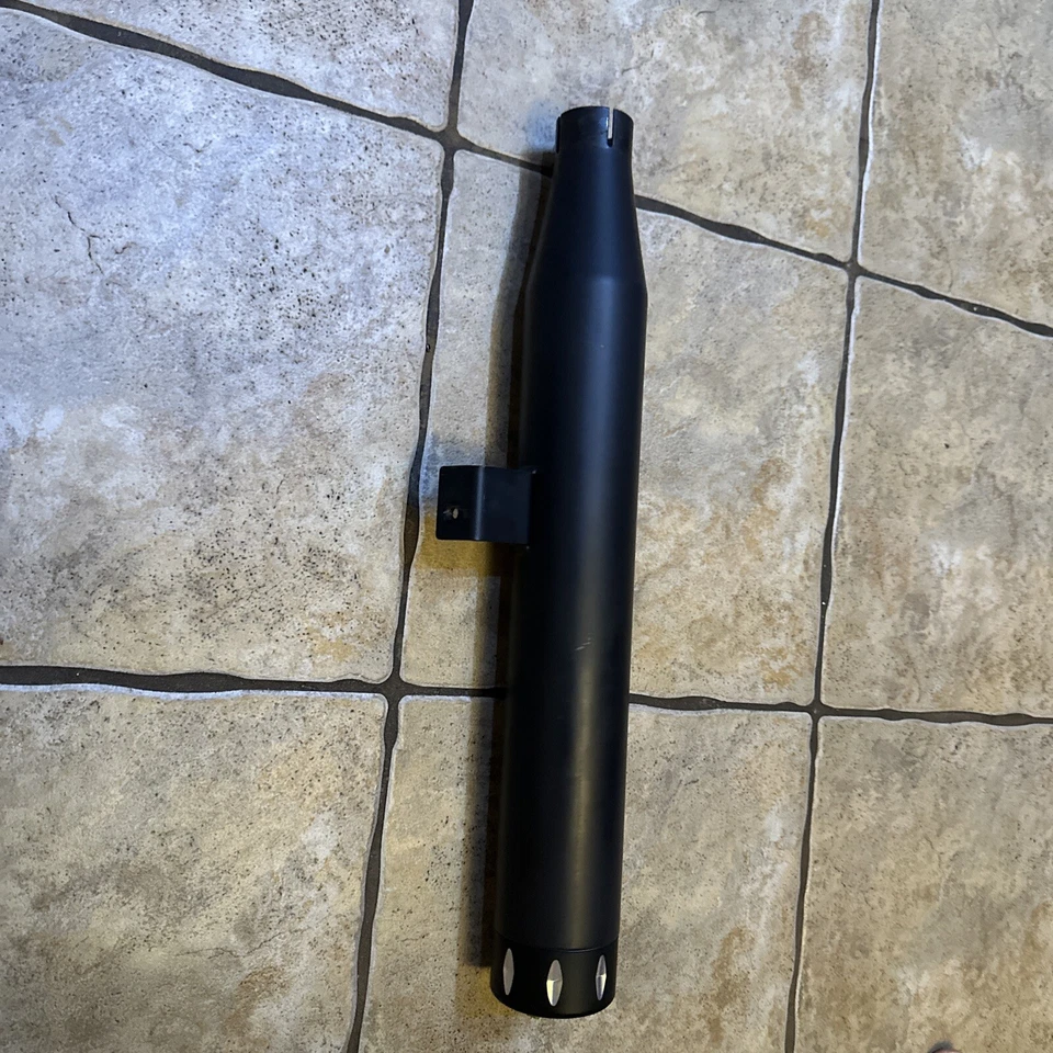 harley single performance muffler softail deluxe heritage flstf slip on exhaust - Image 2 of 4