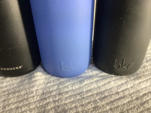 2 BKR WATER BOTTLES 16oz, BLACK & BLUE + Bonus Stainless Starbucks Water Bottle - Picture 2 of 12