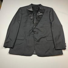 Lauren Ralph Lauren Tuxedo Jacket Mens 52L Black Satin Peak Lapel Wool Blend