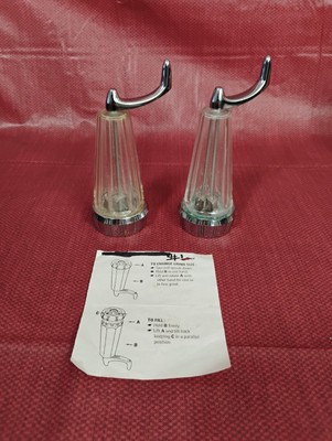 Vintage William Bounds Salt & Pepper Mills - Acrylic Lucite & Chrome Metal USED