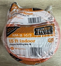 Cerrowire Solid CerroMax Slipwire Copper NM-B Wire Orange 10/3 15-ft 147-1803A3