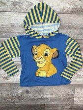 Vintage Disney Lion King Hooded Shirt Size 7 Years 90s Kids