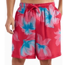 ARMANI EXCHANGE Men  s Floral Design Red Shorts / Unlined Swim Trunks Size 32