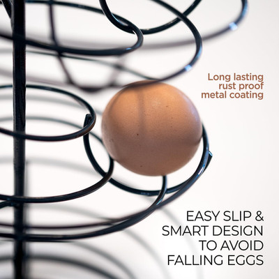 Fresh Egg Holder Countertop, Egg Skelter, Spiral Egg Holder with Storage Bask...