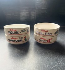 Vintage 1987 Kellogg's Cereal Bowls Set of 4 Retro Collectable