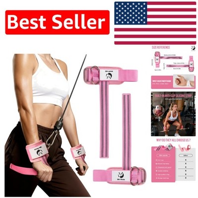 Comfortable Weightlifting Straps with Double D-Ring for Enhanced Grip - Pink