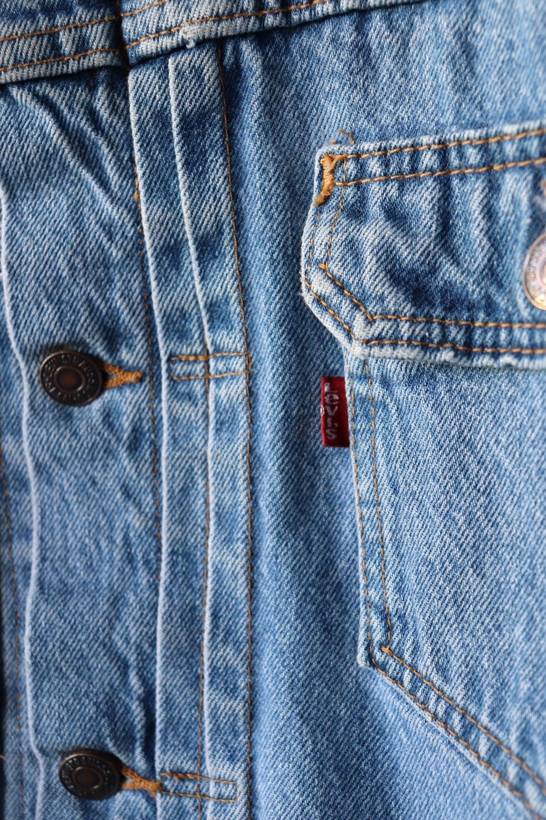 Levis VTG Denim Jacket Type 2 90s Made In USA XX Rare Trucker 1990s image 3
