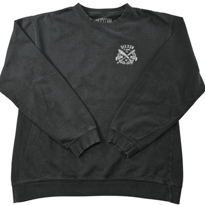 DIXXON Sweatshirt Mens L Black Pullover Fleece Graphic Tagless Heavyweight